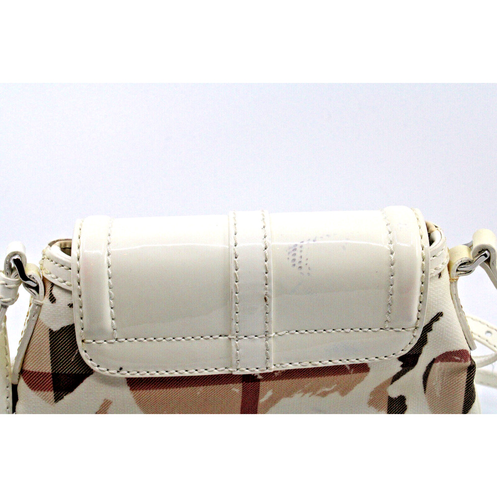 C5 Auth BURBERRY Patent White Heart Supernova Check XS Aspley Crossbody Bag - Picture 3 of 7